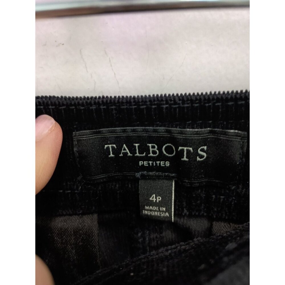 Talbots Womens Corduroy Mini Skirt Size 4 Petite‎ Black Preppy Casual - Picture 6 of 7